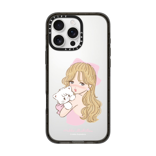 mikko illustrations x CASETiFY iPhone 16 Pro Max ケース Cat,Animal ブラック インパクトケース girl & mousse (pink) Father's Day mikko illustrations x CASETiFY iPhone 16 Pro Max ケース Cat,Animal ブラック インパクトケース girl & mousse (pink) Father's Day