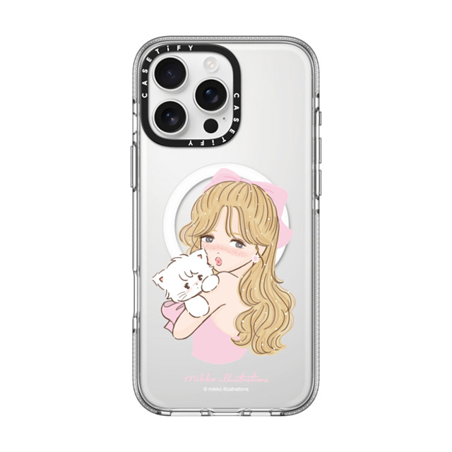 mikko illustrations x CASETiFY iPhone 16 Pro Max ケース Cat,Animal クリア クリア ケース MagSafe対応 girl & mousse (pink) Father's Day mikko illustrations x CASETiFY iPhone 16 Pro Max ケース Cat,Animal クリア クリア ケース MagSafe対応 girl & mousse (pink) Father's Day