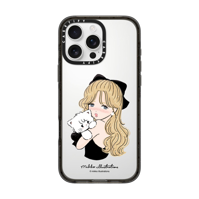 mikko illustrations x CASETiFY iPhone 16 Pro Max ケース ブラック インパクトケース girl & mousse (black)