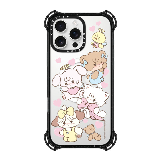 mikko illustrations x CASETiFY iPhone 16 Pro Max ケース ブラック バウンスケース mikko characters