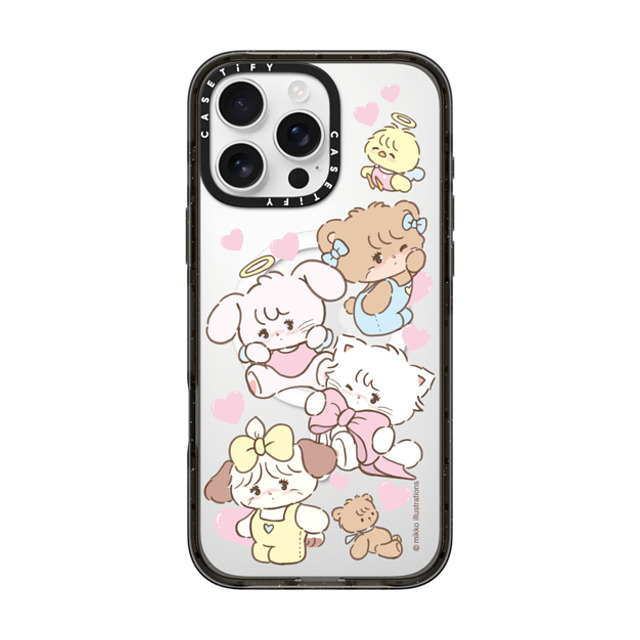 mikko illustrations x CASETiFY iPhone 16 Pro Max ケース ブラック インパクトケース MagSafe対応 mikko characters