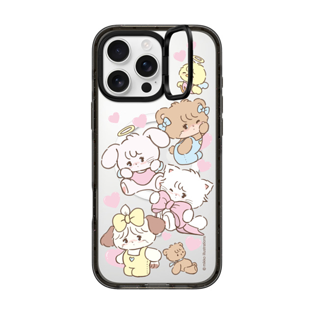 mikko illustrations x CASETiFY iPhone 16 Pro Max ケース ブラック インパクトリングスタンドケース MagSafe対応 mikko characters