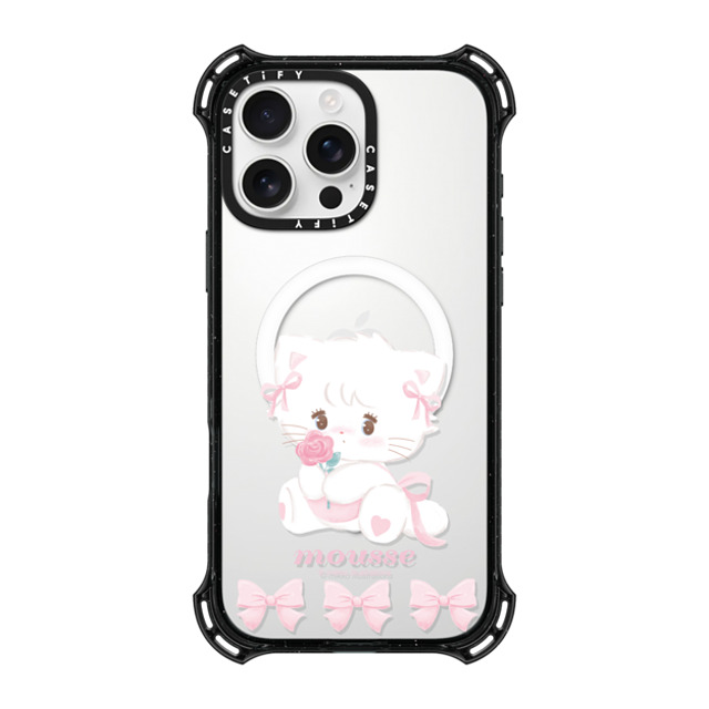 mikko illustrations x CASETiFY iPhone 16 Pro Max ケース ブラック バウンスケース mousse ribbon