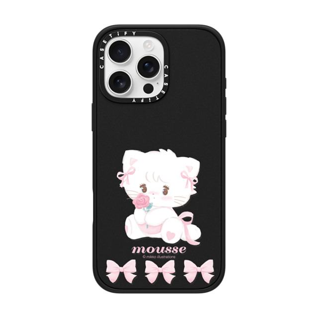 mikko illustrations x CASETiFY iPhone 16 Pro Max ケース マットブラック インパクトケース MagSafe対応 mousse ribbon