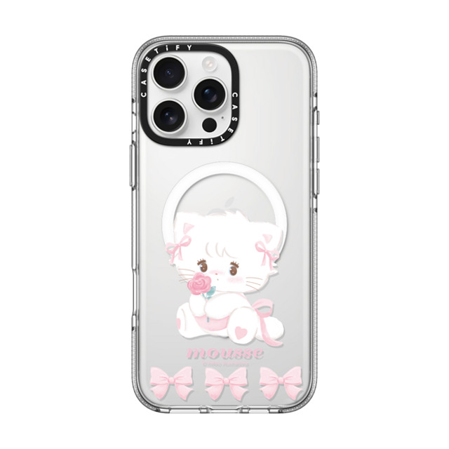 mikko illustrations x CASETiFY iPhone 16 Pro Max ケース クリア クリア ケース MagSafe対応 mousse ribbon