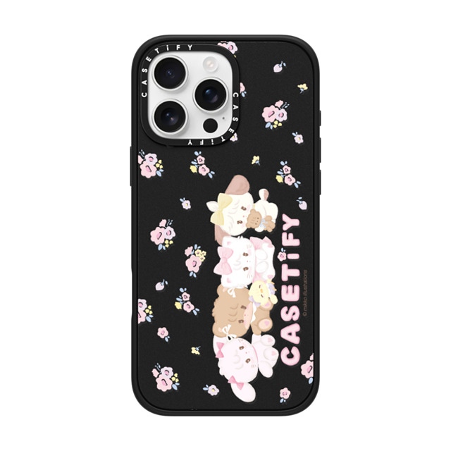 mikko illustrations x CASETiFY iPhone 16 Pro Max ケース マットブラック インパクトケース MagSafe対応 花