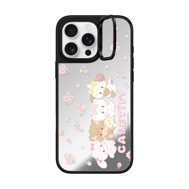 mikko illustrations x CASETiFY iPhone 16 Pro Max Case Silver on Black ミラー リングスタンドケース MagSafe対応 花 mikko illustrations x CASETiFY iPhone 16 Pro Max Case Silver on Black ミラー リングスタンドケース MagSafe対応 花