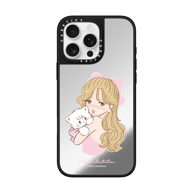 mikko illustrations x CASETiFY iPhone 16 Pro Max Case Cat,Animal Silver on Black ミラーケース MagSafe対応 girl & mousse (pink) Mother's Day mikko illustrations x CASETiFY iPhone 16 Pro Max Case Cat,Animal Silver on Black ミラーケース MagSafe対応 girl & mousse (pink) Mother's Day