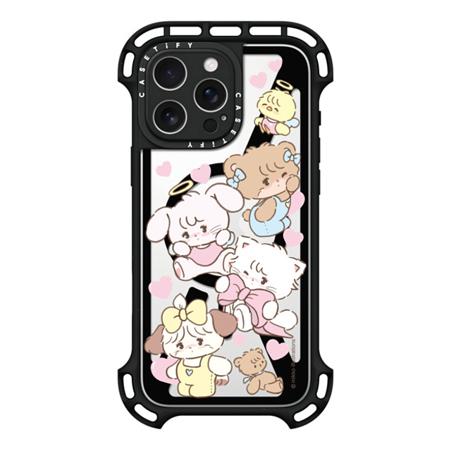 mikko illustrations x CASETiFY iPhone 16 Pro Max ケース ブラック ウルトラ バウンスケース MagSafe対応 mikko characters