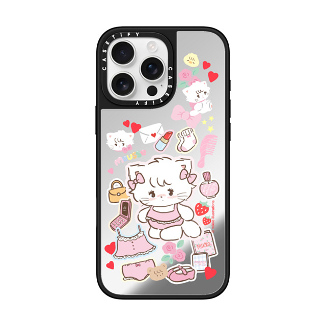 mikko illustrations x CASETiFY iPhone 16 Pro Max ケース Sticker,Cat Silver on Black ミラーケース MagSafe対応 mousse Back to School mikko illustrations x CASETiFY iPhone 16 Pro Max ケース Sticker,Cat Silver on Black ミラーケース MagSafe対応 mousse Back to School