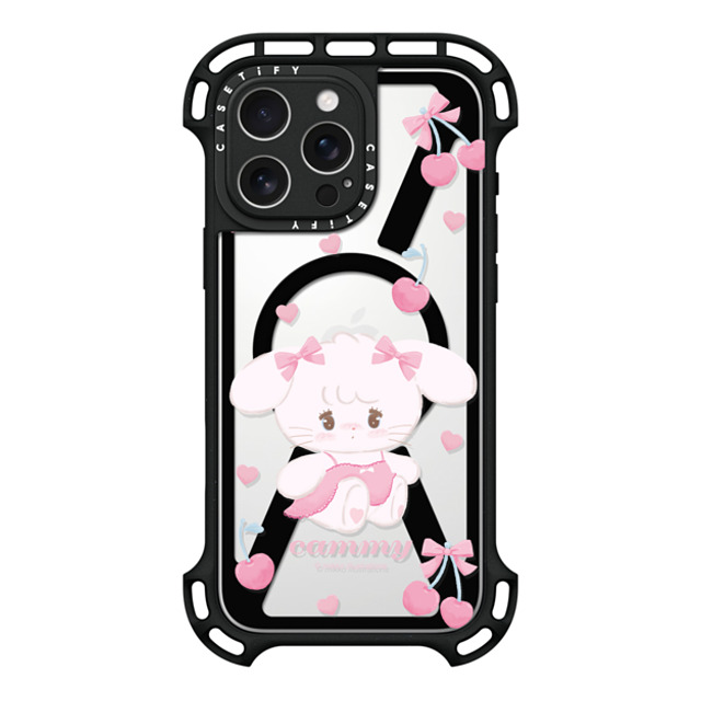 mikko illustrations x CASETiFY iPhone 16 Pro Max ケース ブラック ウルトラ バウンスケース MagSafe対応 cammy cherry