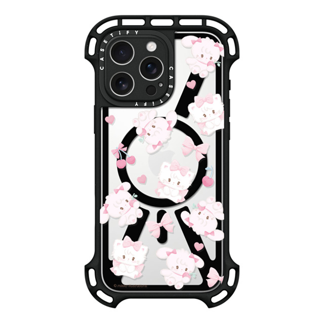 mikko illustrations x CASETiFY iPhone 16 Pro Max ケース ブラック ウルトラ バウンスケース MagSafe対応 mousse & cammy cherry