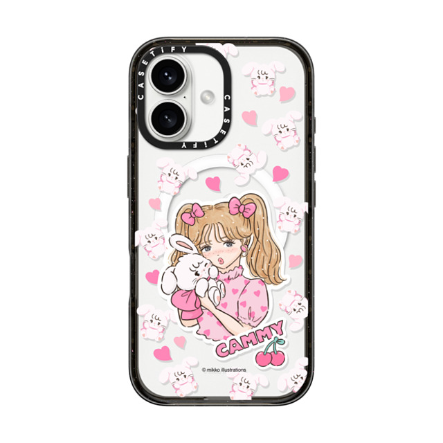 mikko illustrations x CASETiFY iPhone 16 ケース Bunny,Animal ブラック インパクトケース MagSafe対応 cammy & girl Father's Day mikko illustrations x CASETiFY iPhone 16 ケース Bunny,Animal ブラック インパクトケース MagSafe対応 cammy & girl Father's Day