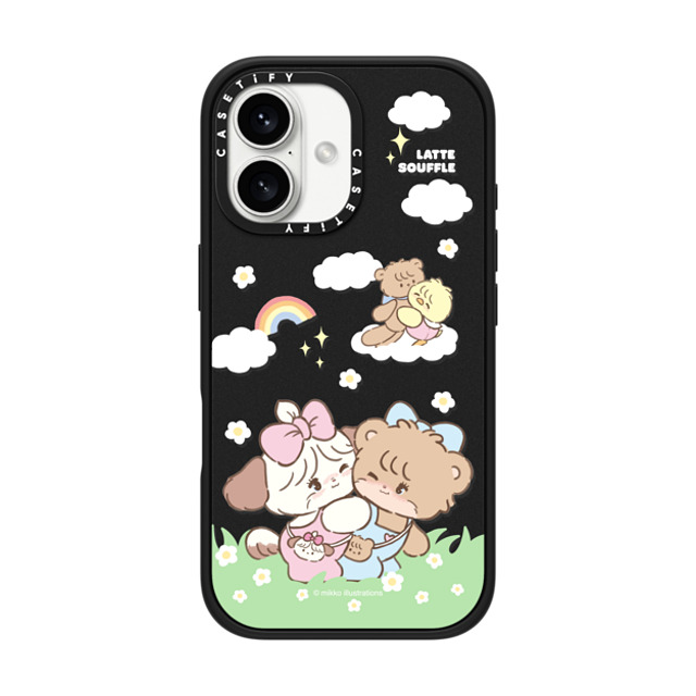 mikko illustrations x CASETiFY iPhone 16 Case Dog,Bear Matte Black Impact Case MagSafe Compatible souffle & latte Father's Day mikko illustrations x CASETiFY iPhone 16 Case Dog,Bear Matte Black Impact Case MagSafe Compatible souffle & latte Father's Day
