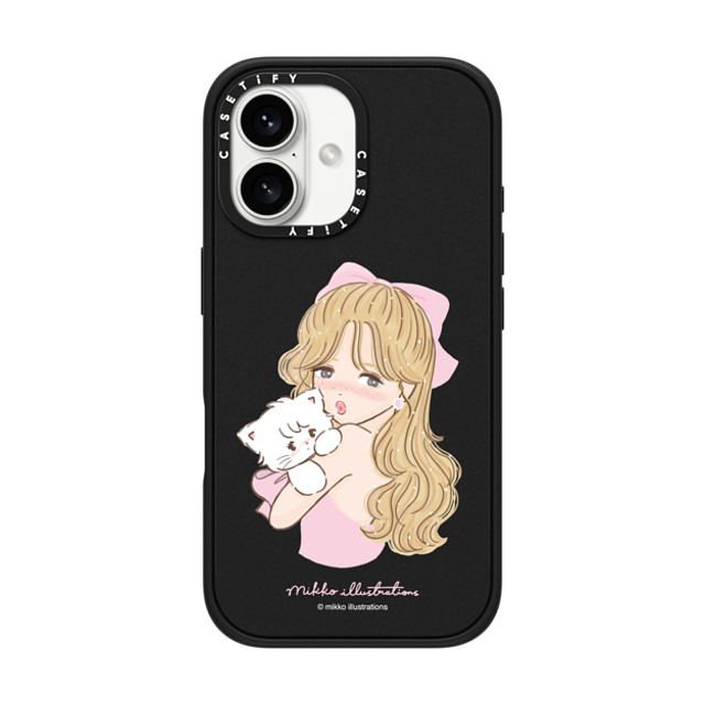 mikko illustrations x CASETiFY iPhone 16 ケース Cat,Animal マットブラック インパクトケース MagSafe対応 girl & mousse (pink) Father's Day mikko illustrations x CASETiFY iPhone 16 ケース Cat,Animal マットブラック インパクトケース MagSafe対応 girl & mousse (pink) Father's Day