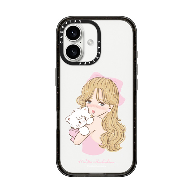 mikko illustrations x CASETiFY iPhone 16 Case Cat,Animal ブラック インパクトケース girl & mousse (pink) Mother's Day mikko illustrations x CASETiFY iPhone 16 Case Cat,Animal ブラック インパクトケース girl & mousse (pink) Mother's Day