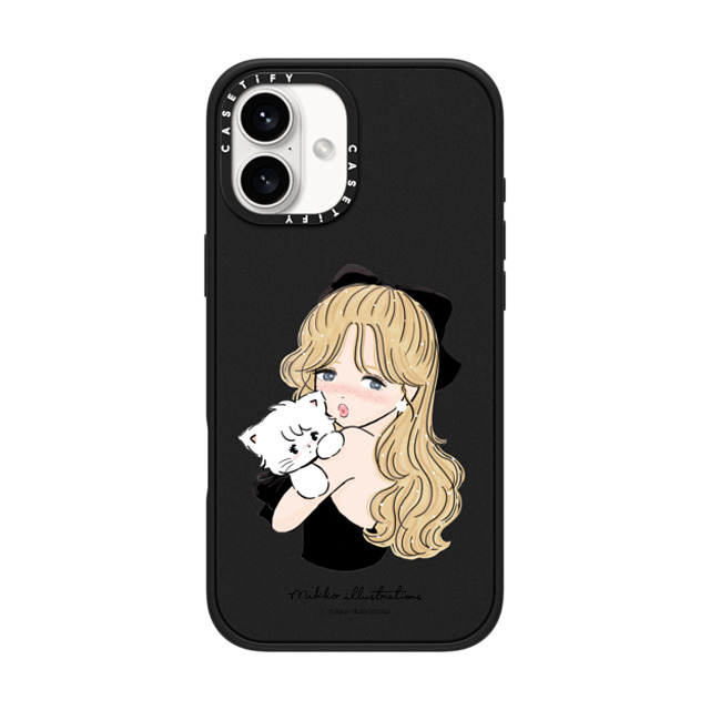 mikko illustrations x CASETiFY iPhone 16 Plus Case Cat,Animal マットブラック インパクトケース girl & mousse (black) Mother's Day mikko illustrations x CASETiFY iPhone 16 Plus Case Cat,Animal マットブラック インパクトケース girl & mousse (black) Mother's Day