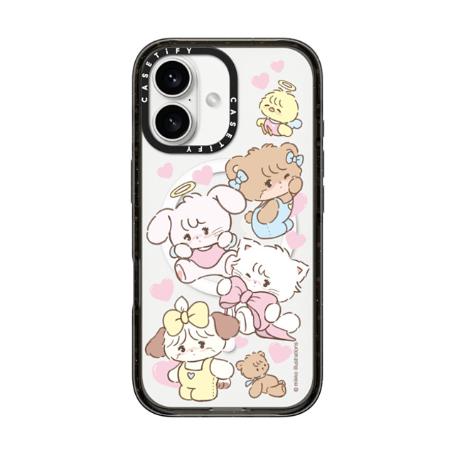 mikko illustrations x CASETiFY iPhone 16 ケース ブラック インパクトケース MagSafe対応 mikko characters