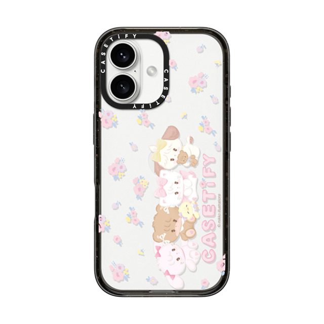 mikko illustrations x CASETiFY iPhone 16 ケース ブラック インパクトケース 花