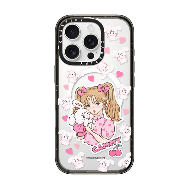mikko illustrations x CASETiFY iPhone 16 Pro ケース Bunny,Animal ブラック インパクトケース MagSafe対応 cammy & girl Father's Day mikko illustrations x CASETiFY iPhone 16 Pro ケース Bunny,Animal ブラック インパクトケース MagSafe対応 cammy & girl Father's Day
