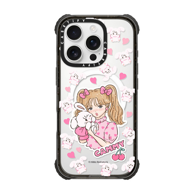 mikko illustrations x CASETiFY iPhone 16 Pro ケース Bunny,Animal ブラック ウルトラ インパクトケース MagSafe 対応 cammy & girl Father's Day mikko illustrations x CASETiFY iPhone 16 Pro ケース Bunny,Animal ブラック ウルトラ インパクトケース MagSafe 対応 cammy & girl Father's Day