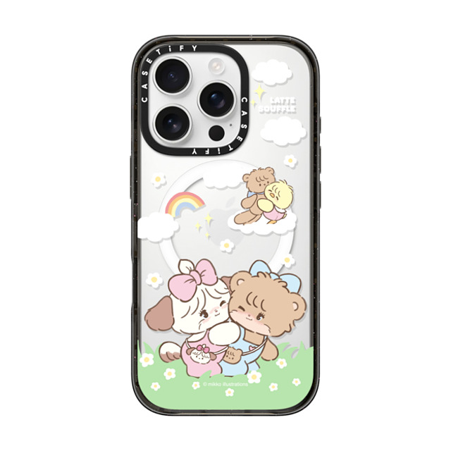 mikko illustrations x CASETiFY iPhone 16 Pro Case Dog,Bear Black Impact Case MagSafe Compatible souffle & latte Father's Day mikko illustrations x CASETiFY iPhone 16 Pro Case Dog,Bear Black Impact Case MagSafe Compatible souffle & latte Father's Day