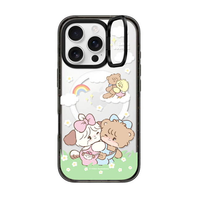 mikko illustrations x CASETiFY iPhone 16 Pro ケース Dog,Bear ブラック インパクトリングスタンドケース MagSafe対応 souffle & latte Father's Day mikko illustrations x CASETiFY iPhone 16 Pro ケース Dog,Bear ブラック インパクトリングスタンドケース MagSafe対応 souffle & latte Father's Day