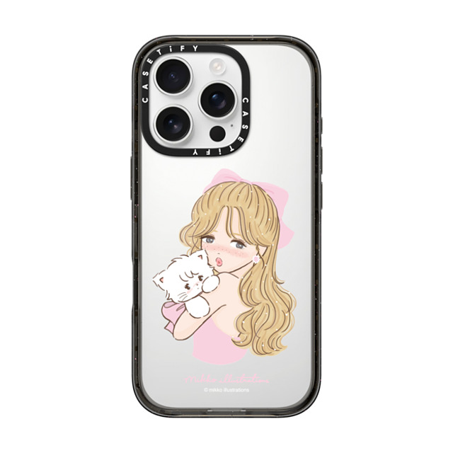 mikko illustrations x CASETiFY iPhone 16 Pro ケース Cat,Animal ブラック インパクトケース girl & mousse (pink) Father's Day mikko illustrations x CASETiFY iPhone 16 Pro ケース Cat,Animal ブラック インパクトケース girl & mousse (pink) Father's Day
