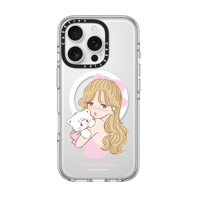 mikko illustrations x CASETiFY iPhone 16 Pro ケース Cat,Animal クリア クリア ケース MagSafe対応 girl & mousse (pink) Father's Day mikko illustrations x CASETiFY iPhone 16 Pro ケース Cat,Animal クリア クリア ケース MagSafe対応 girl & mousse (pink) Father's Day
