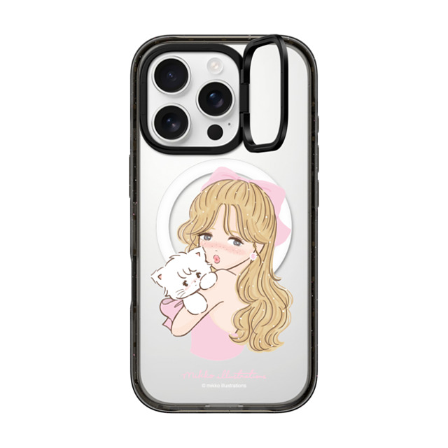 mikko illustrations x CASETiFY iPhone 16 Pro ケース Cat,Animal ブラック インパクトリングスタンドケース MagSafe対応 girl & mousse (pink) Father's Day mikko illustrations x CASETiFY iPhone 16 Pro ケース Cat,Animal ブラック インパクトリングスタンドケース MagSafe対応 girl & mousse (pink) Father's Day