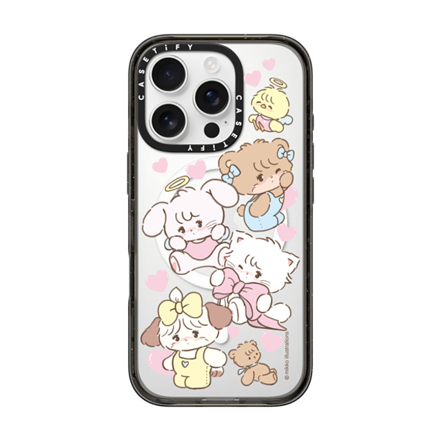 mikko illustrations x CASETiFY iPhone 16 Pro ケース ブラック インパクトケース MagSafe対応 mikko characters