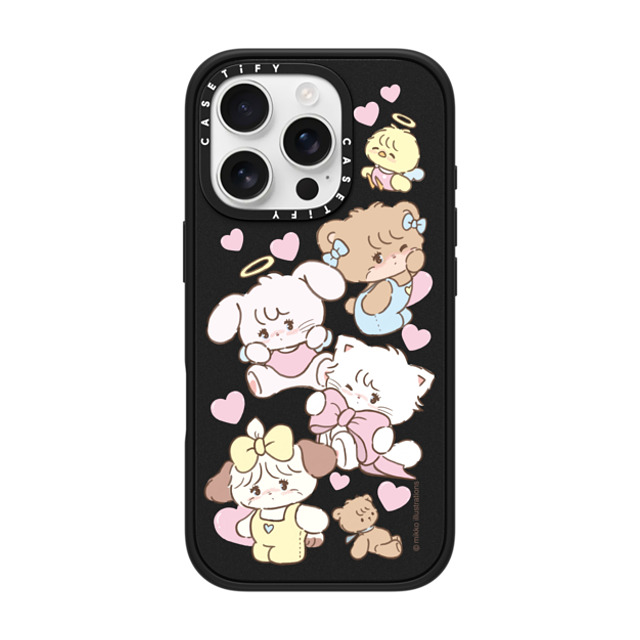 mikko illustrations x CASETiFY iPhone 16 Pro ケース マットブラック インパクトケース MagSafe対応 mikko characters