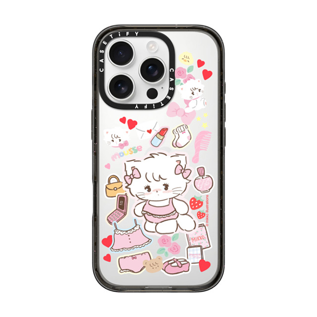 mikko illustrations x CASETiFY iPhone 16 Pro Case Sticker,Cat ブラック インパクトケース mousse Mother's Day mikko illustrations x CASETiFY iPhone 16 Pro Case Sticker,Cat ブラック インパクトケース mousse Mother's Day