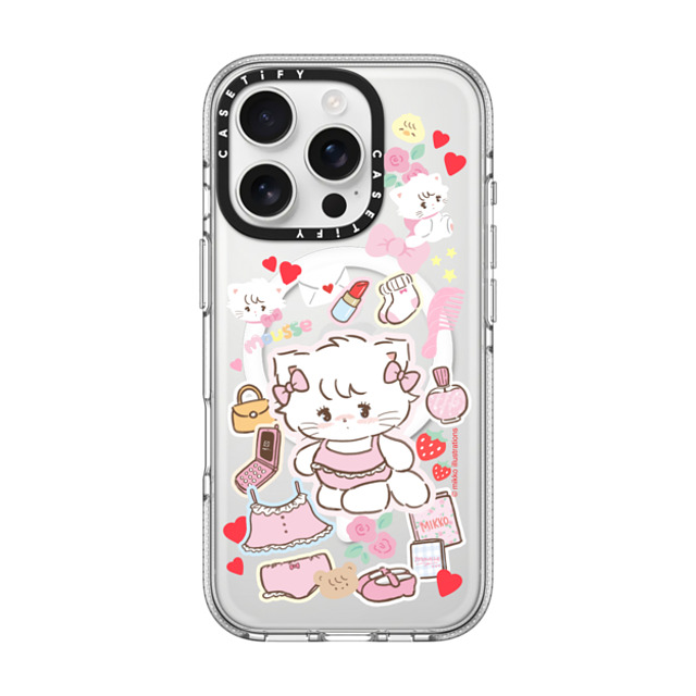 mikko illustrations x CASETiFY iPhone 16 Pro ケース Sticker,Cat クリア クリア ケース MagSafe対応 mousse Back to School mikko illustrations x CASETiFY iPhone 16 Pro ケース Sticker,Cat クリア クリア ケース MagSafe対応 mousse Back to School