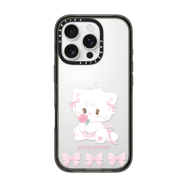 mikko illustrations x CASETiFY iPhone 16 Pro ケース ブラック インパクトケース mousse ribbon