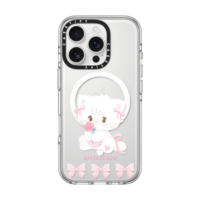 mikko illustrations x CASETiFY iPhone 16 Pro ケース クリア クリア ケース MagSafe対応 mousse ribbon