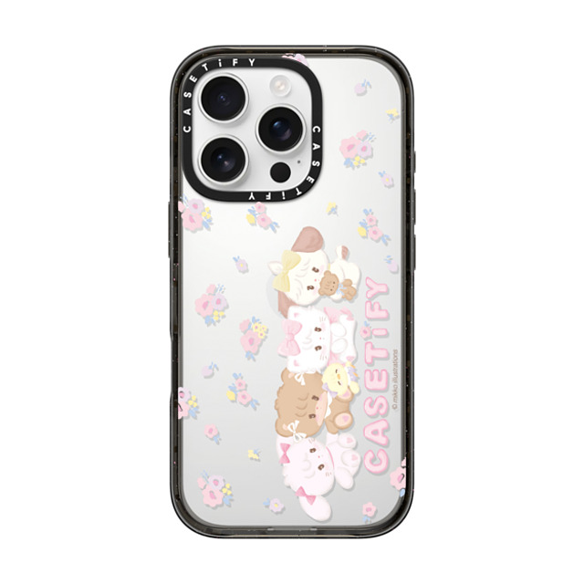 mikko illustrations x CASETiFY iPhone 16 Pro ケース ブラック インパクトケース 花