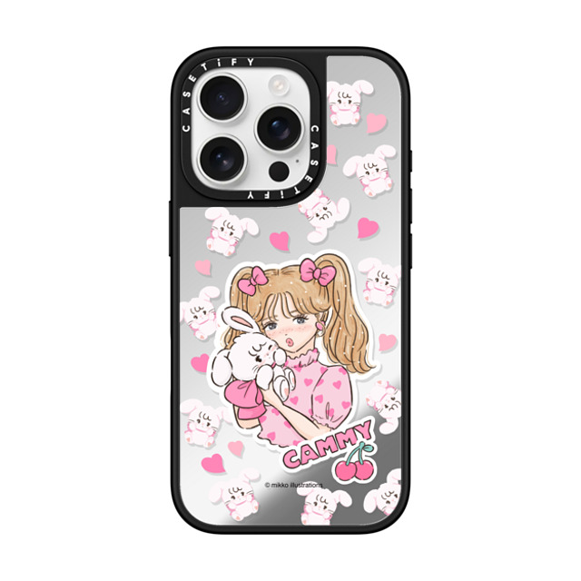 mikko illustrations x CASETiFY iPhone 16 Pro ケース Bunny,Animal Silver on Black ミラーケース MagSafe対応 cammy & girl Father's Day mikko illustrations x CASETiFY iPhone 16 Pro ケース Bunny,Animal Silver on Black ミラーケース MagSafe対応 cammy & girl Father's Day