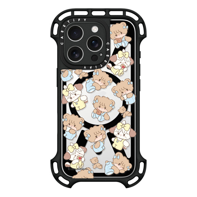 mikko illustrations x CASETiFY iPhone 16 Pro ケース Sticker,Dog ブラック ウルトラ バウンスケース MagSafe対応 souffle & latte pattern Father's Day mikko illustrations x CASETiFY iPhone 16 Pro ケース Sticker,Dog ブラック ウルトラ バウンスケース MagSafe対応 souffle & latte pattern Father's Day