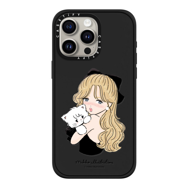 mikko illustrations x CASETiFY iPhone 15 Pro Max ケース マットブラック インパクトケース MagSafe対応 girl & mousse (black)