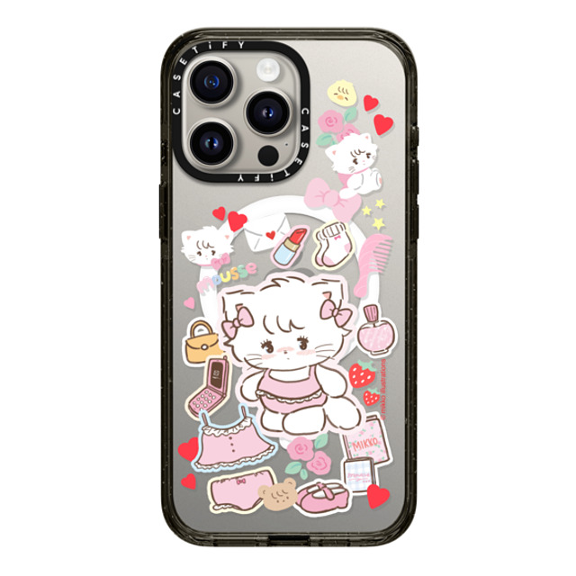 mikko illustrations x CASETiFY iPhone 15 Pro Max ケース Sticker,Cat ブラック インパクトケース MagSafe対応 mousse Back to School mikko illustrations x CASETiFY iPhone 15 Pro Max ケース Sticker,Cat ブラック インパクトケース MagSafe対応 mousse Back to School