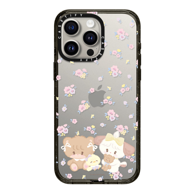 mikko illustrations x CASETiFY iPhone 15 Pro Max ケース ブラック インパクトケース latte & souffle flower