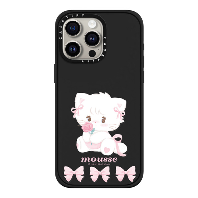 mikko illustrations x CASETiFY iPhone 15 Pro Max ケース マットブラック インパクトケース MagSafe対応 mousse ribbon