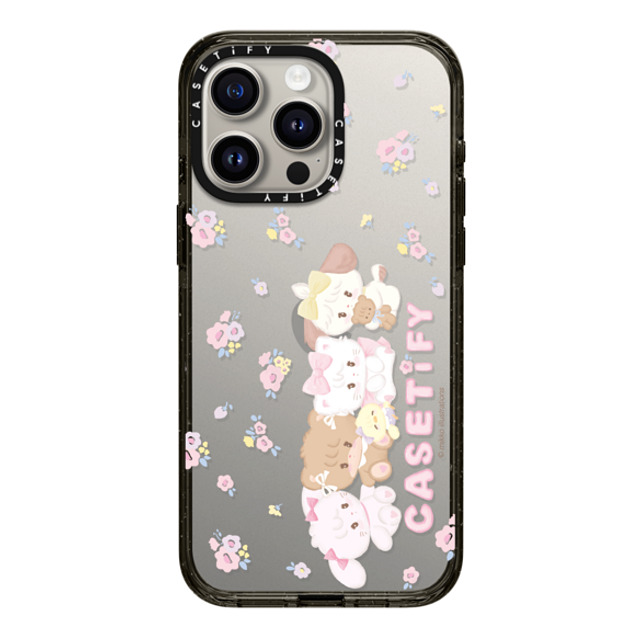 mikko illustrations x CASETiFY iPhone 15 Pro Max ケース ブラック インパクトケース 花