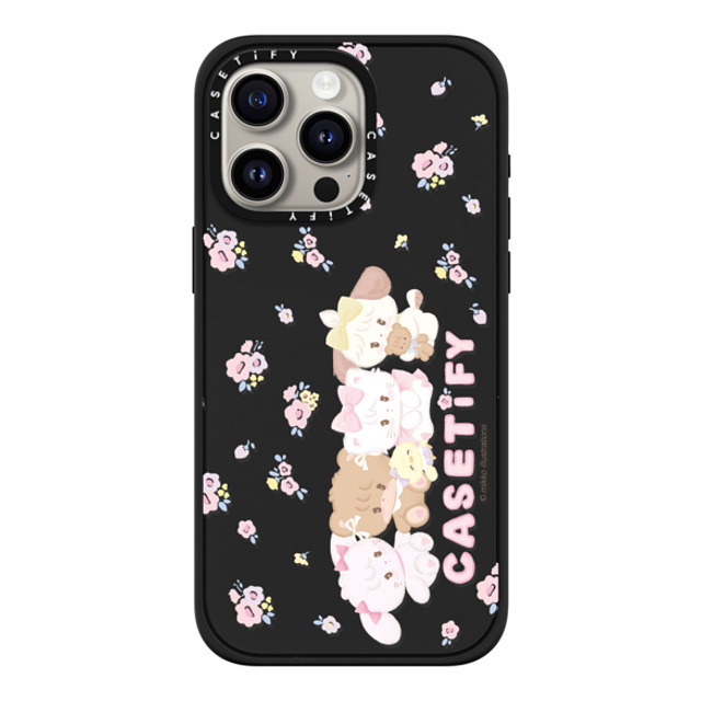 mikko illustrations x CASETiFY iPhone 15 Pro Max ケース マットブラック インパクトケース MagSafe対応 花