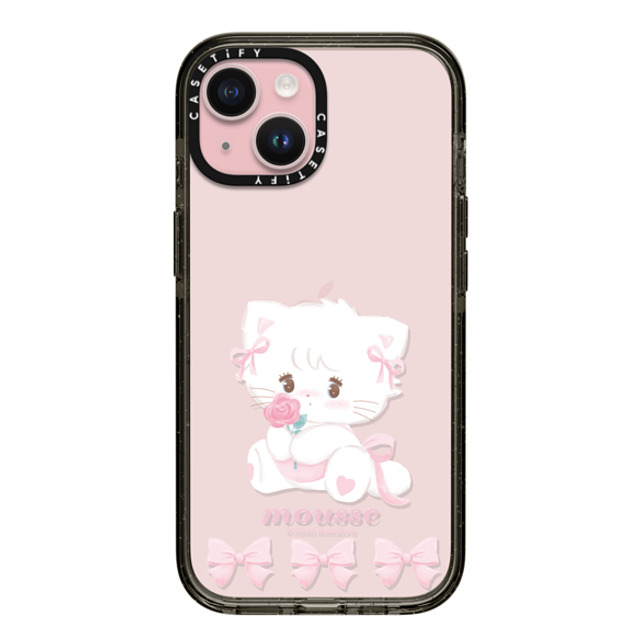 mikko illustrations x CASETiFY iPhone 15 ケース ブラック インパクトケース mousse ribbon