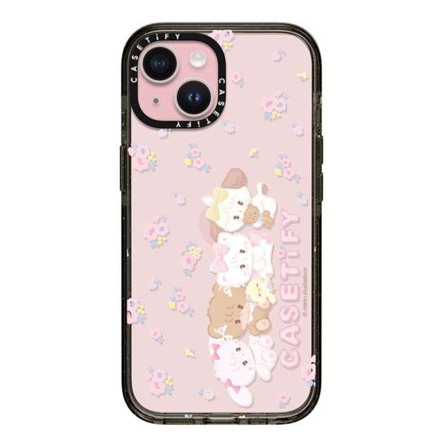 mikko illustrations x CASETiFY iPhone 15 ケース ブラック インパクトケース 花