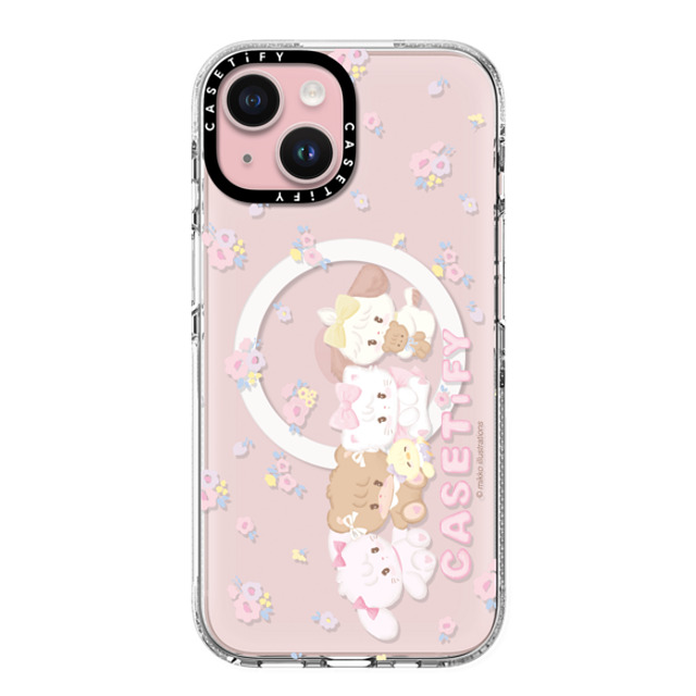 mikko illustrations x CASETiFY iPhone 15 ケース クリア クリア ケース MagSafe対応 花