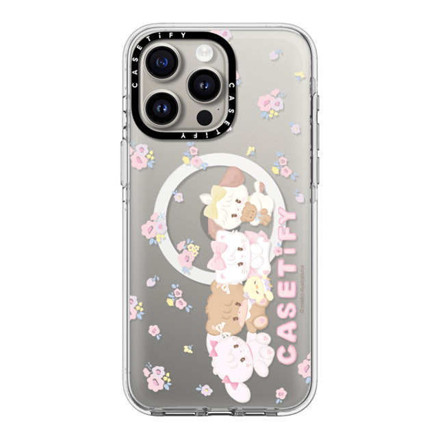 mikko illustrations x CASETiFY iPhone 15 Pro Max ケース クリア クリア ケース MagSafe対応 花