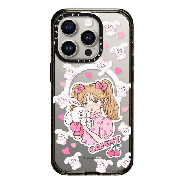 mikko illustrations x CASETiFY iPhone 15 Pro Case Bunny,Animal Black Impact Case MagSafe Compatible cammy & girl Mother's Day mikko illustrations x CASETiFY iPhone 15 Pro Case Bunny,Animal Black Impact Case MagSafe Compatible cammy & girl Mother's Day